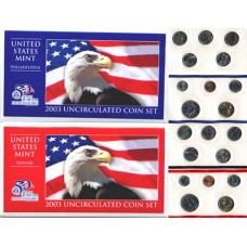 United States Mint UNC coinset 2003 P and D